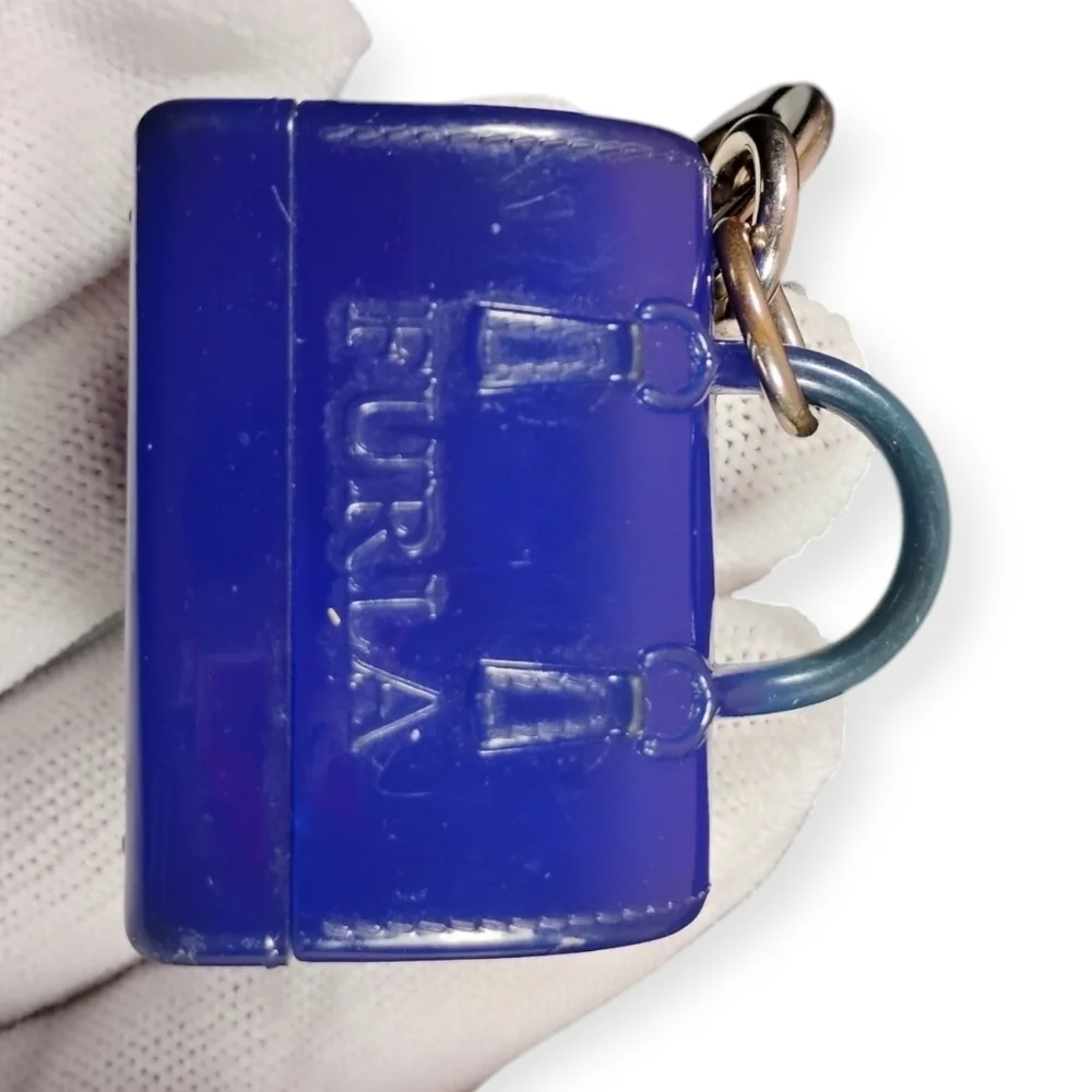 Furla Candy Bag Keychain Royal Blue PVC Charm